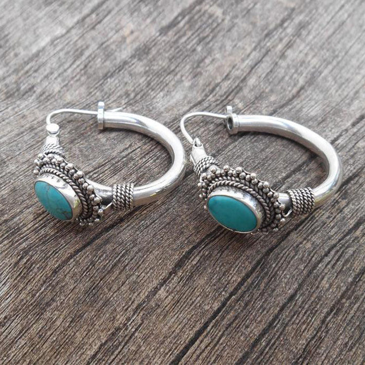 Brincos vintage em turquesa