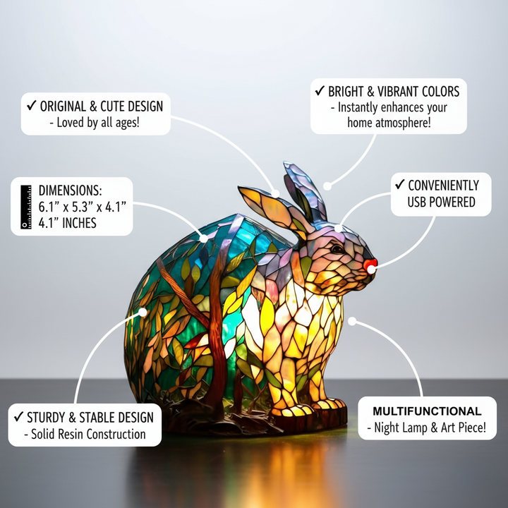 Luz de presença coelho vibrante para noites tranquilas