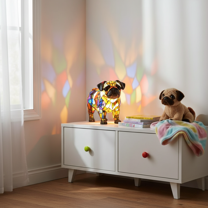 Pug luminoso e adorável para iluminar o seu dia