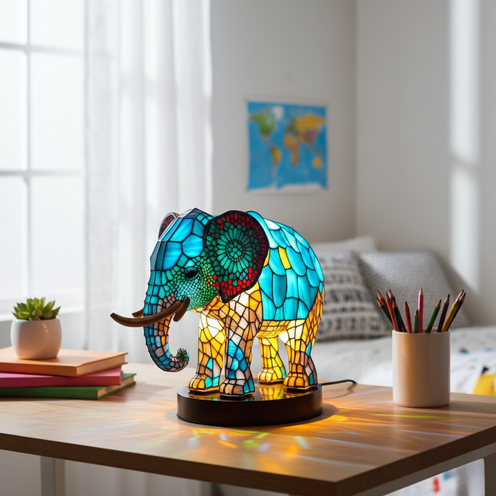 Luz de presença em forma de elefante encantado