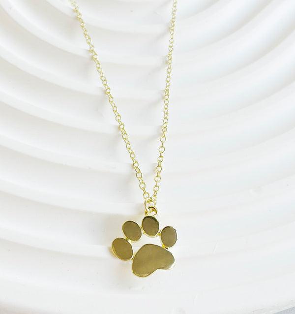 Colar com pendente de pata banhado a ouro para amantes de cães