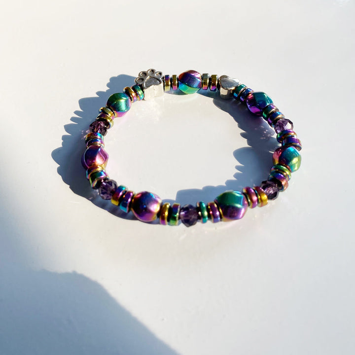 Pulseira com pendente de pata magnética