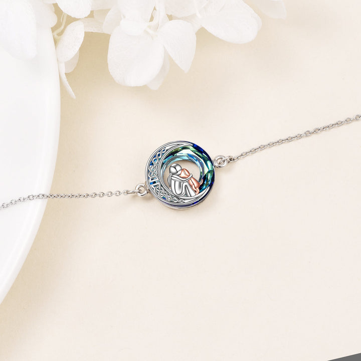 Pulseira ajustável em prata esterlina com motivo de cão