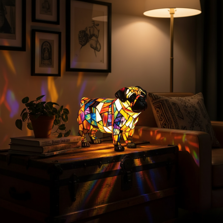 Pug luminoso e adorável para iluminar o seu dia