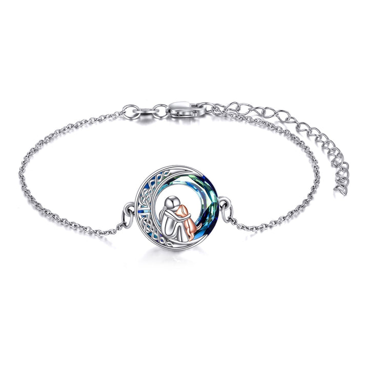 Pulseira ajustável em prata esterlina com motivo de cão