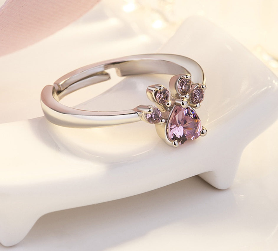 Conjunto de joias com patas para mulheres em ouro rosa com zircónia