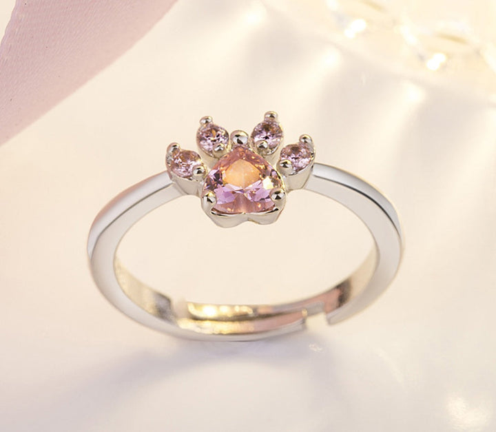 Conjunto de joias com patas para mulheres em ouro rosa com zircónia