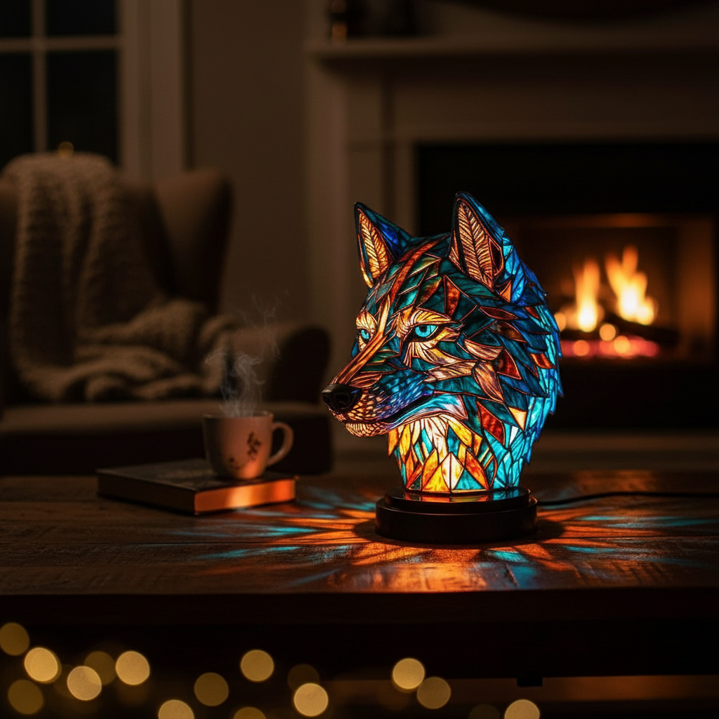 Lâmpada em forma de lobo encantado