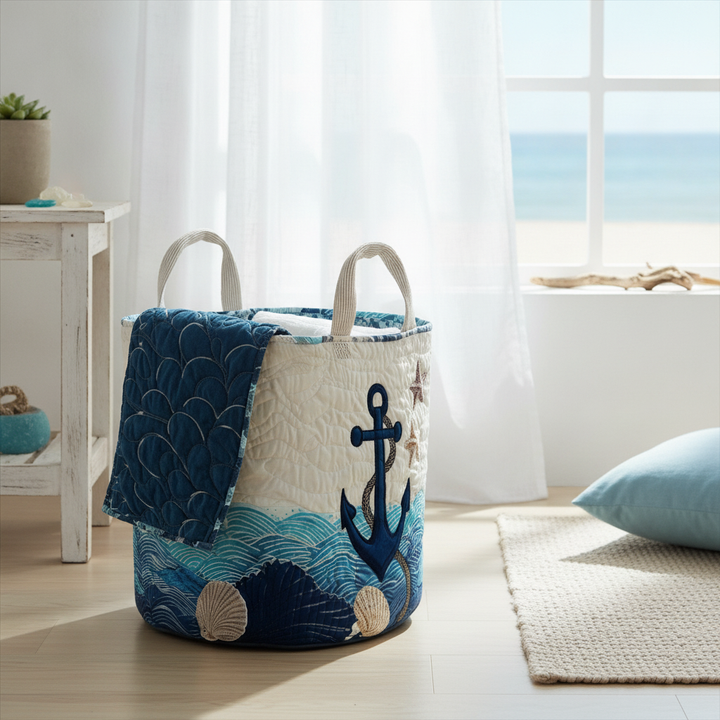 Cesto de roupa Anchor Away em estilo moderno e prático