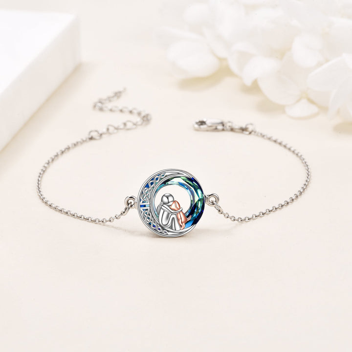 Pulseira ajustável em prata esterlina com motivo de cão