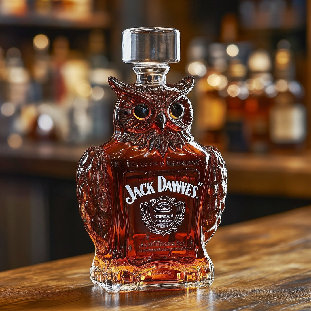 Garrafão de whisky com design de coruja