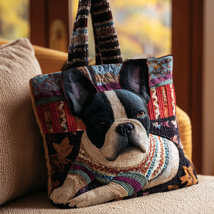 Saco de pano artístico com design de bulldog francês