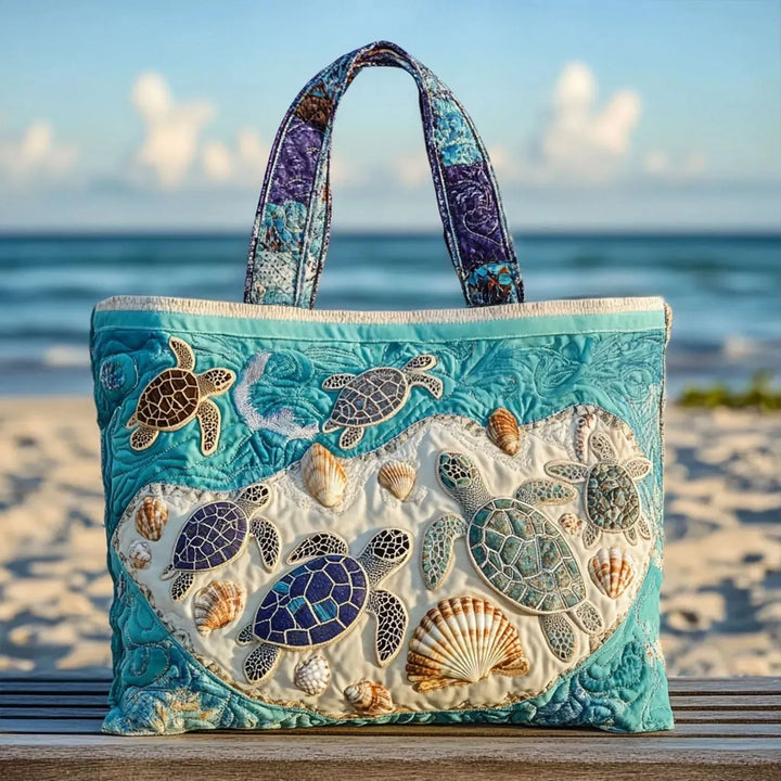 Saco de mão artesanal com design de tartaruga