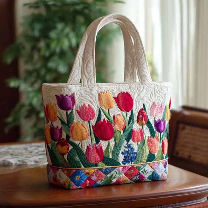 Saco tote em forma de tulipa acolchoado