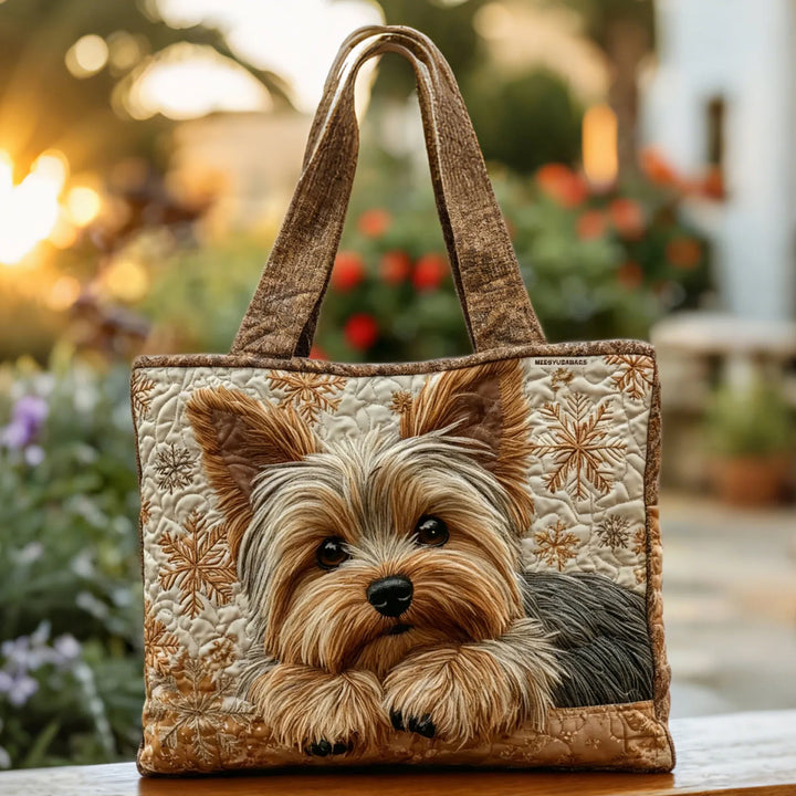 Bolsa tote artesanal Yorkie elegante