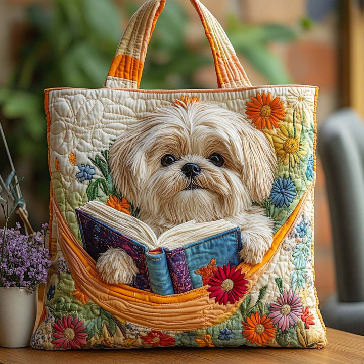 Saco de pano Shih Tzu para transporte de livros