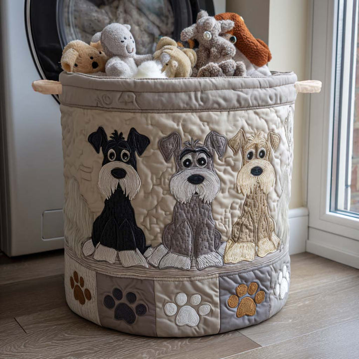 Cesto de roupa Schnauzer em estilo cartoon