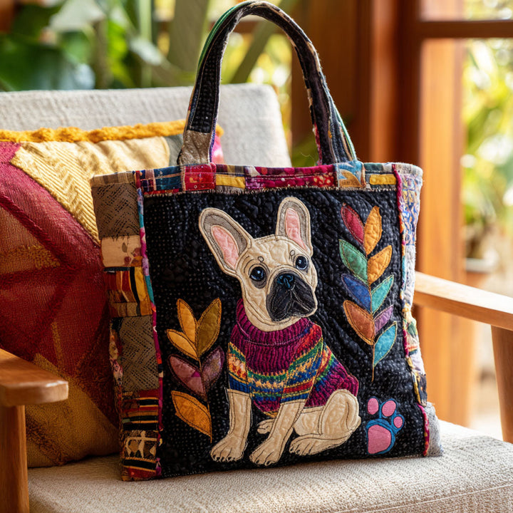 Mala tote elegante com estampado de cão