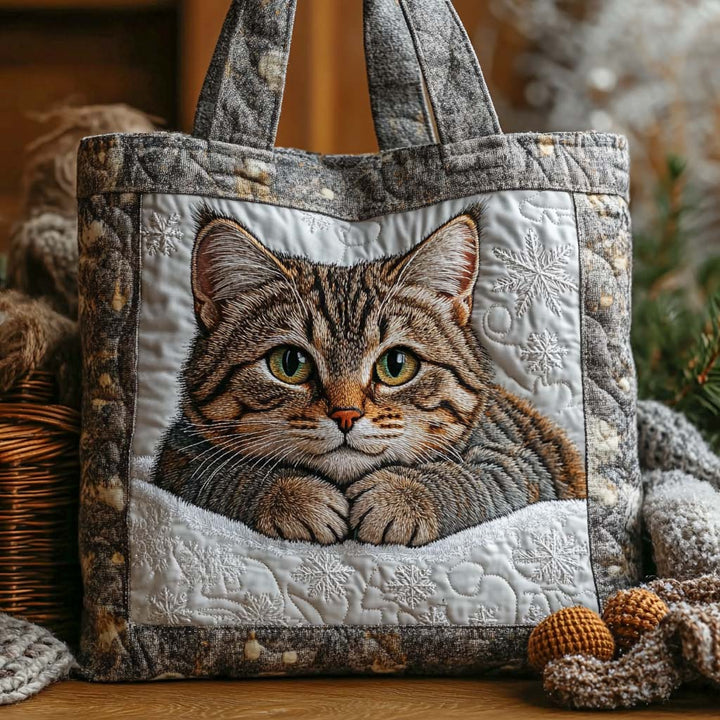 Saco tote clássico em padrão tabby