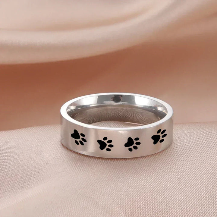 Anel em aço inoxidável para amantes de animais