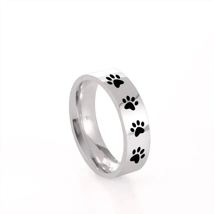 Anel em aço inoxidável para amantes de animais