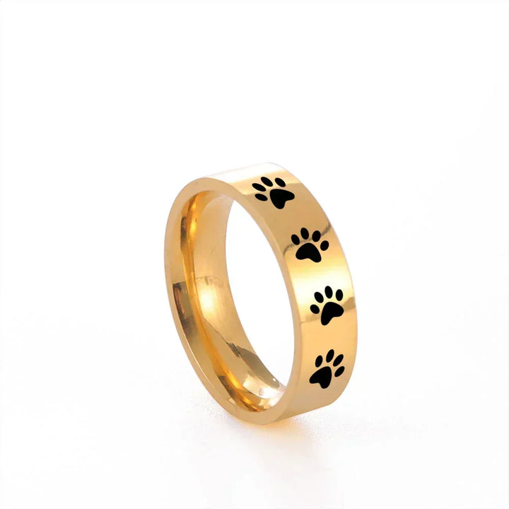 Anel em aço inoxidável para amantes de animais