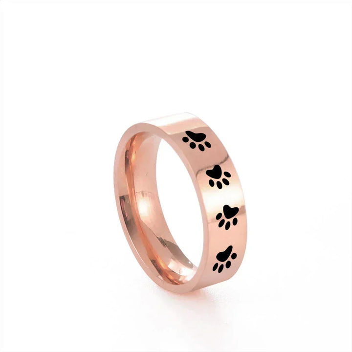 Anel em aço inoxidável para amantes de animais