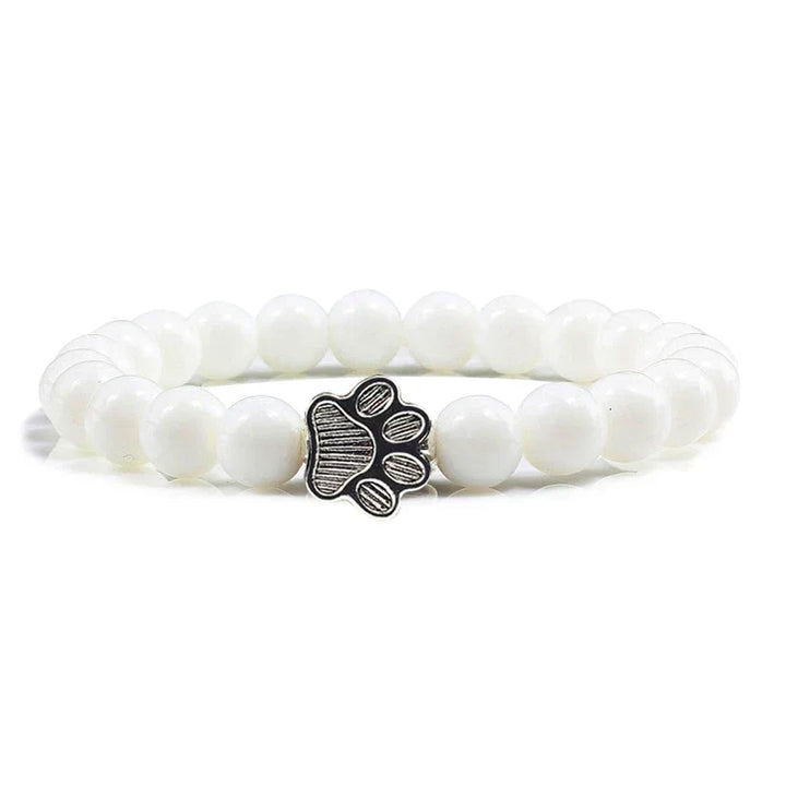 Pulseira de pedras naturais com pendente de pata, elástica para todos