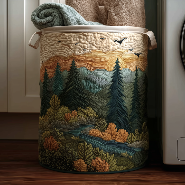 Cesto de roupa Peaceful Pines em estilo natural