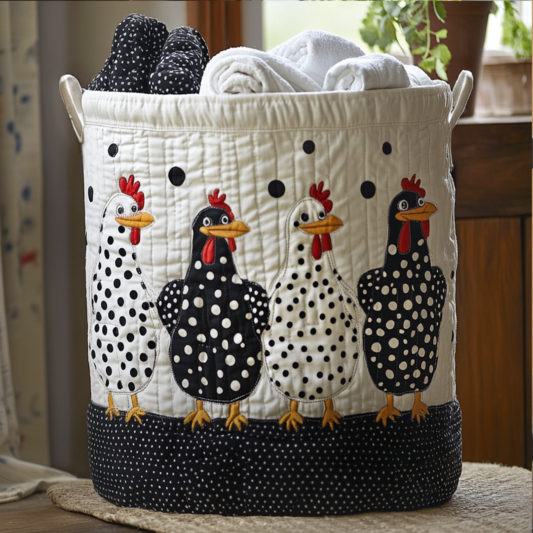 Cesto de roupa com padrão de bolinhas
