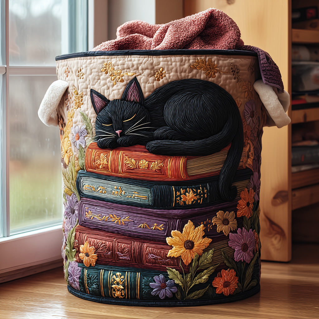 Cesto de roupa com design de livros para dormir