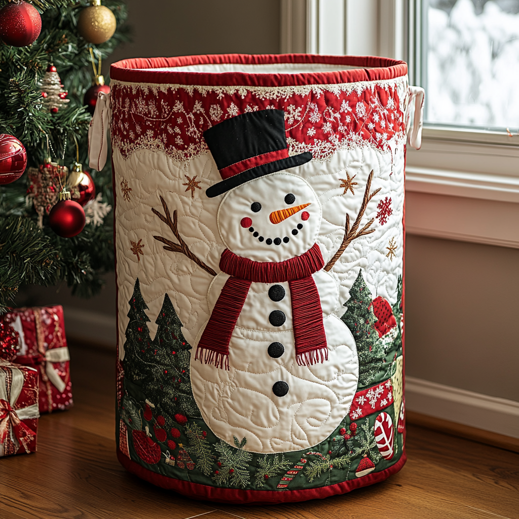 Cesto de roupa Joy com design de boneco de neve