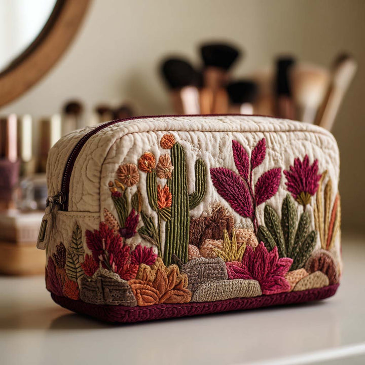 Bolsa de maquilhagem acolchoada com padrão de estrela