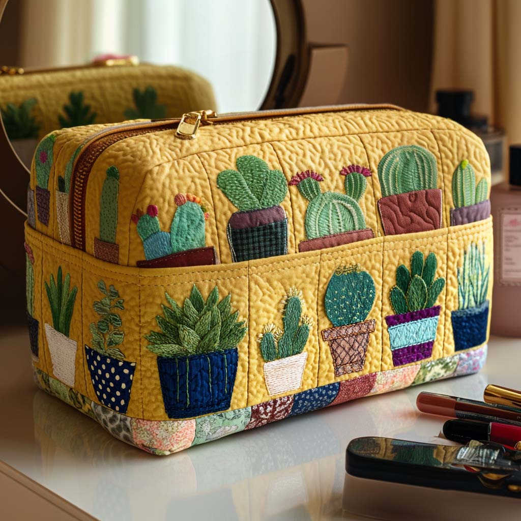 Bolsa de maquilhagem acolchoada com design solar