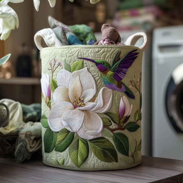 Cesto de roupa com design de beija-flor encantador