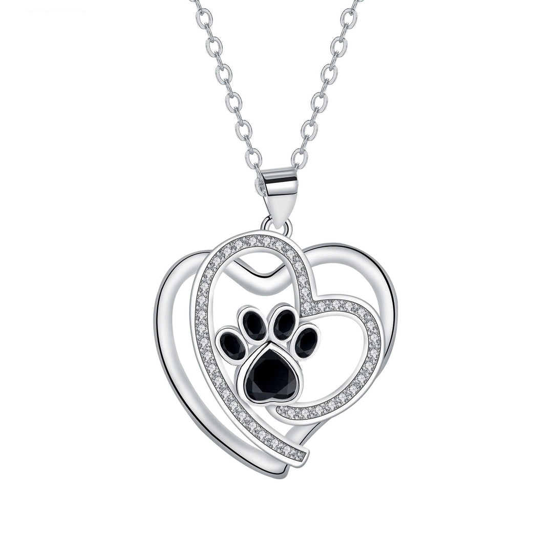 Colar Loving Paw em prata com zircónias