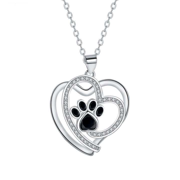 Colar Loving Paw em prata com zircónias