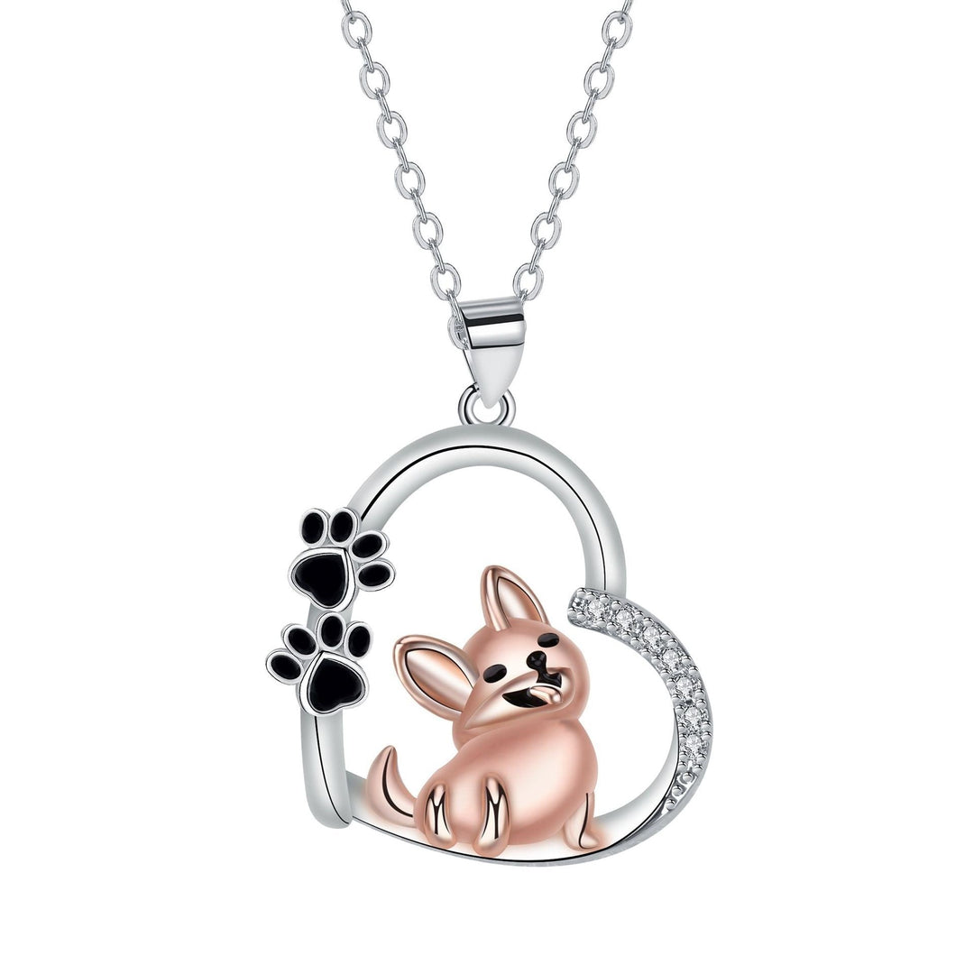 Colar de cão em ouro rosa com design delicado
