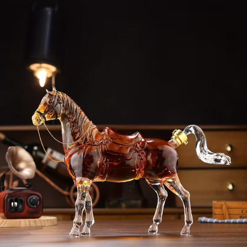 Garrafão de whisky com design de cavalo