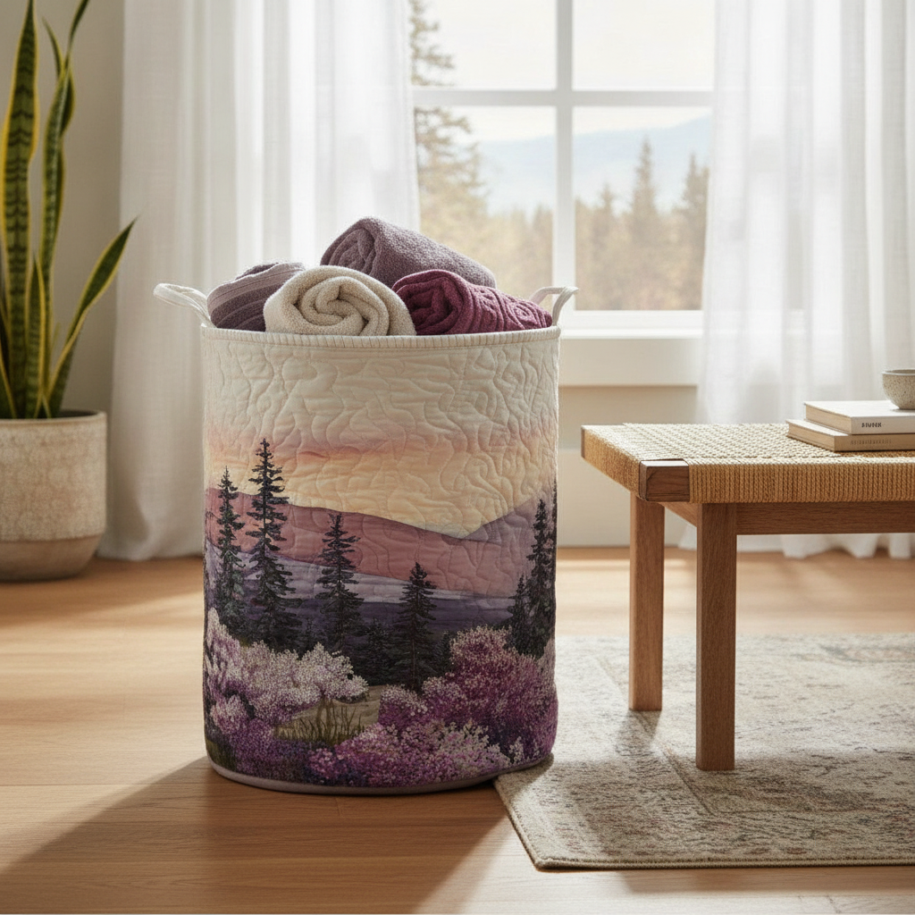 Cesto de roupa Wisteria Winds em vime natural