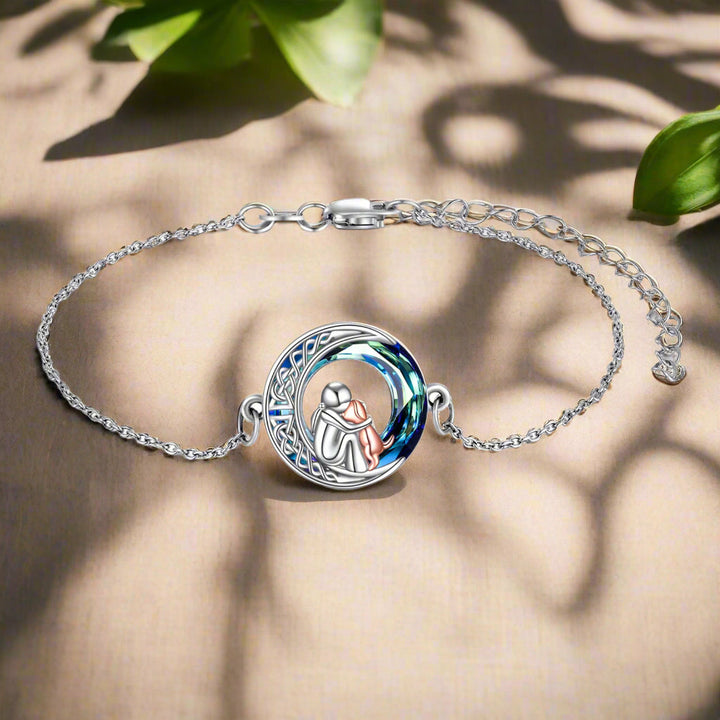 Pulseira ajustável em prata esterlina com motivo de cão