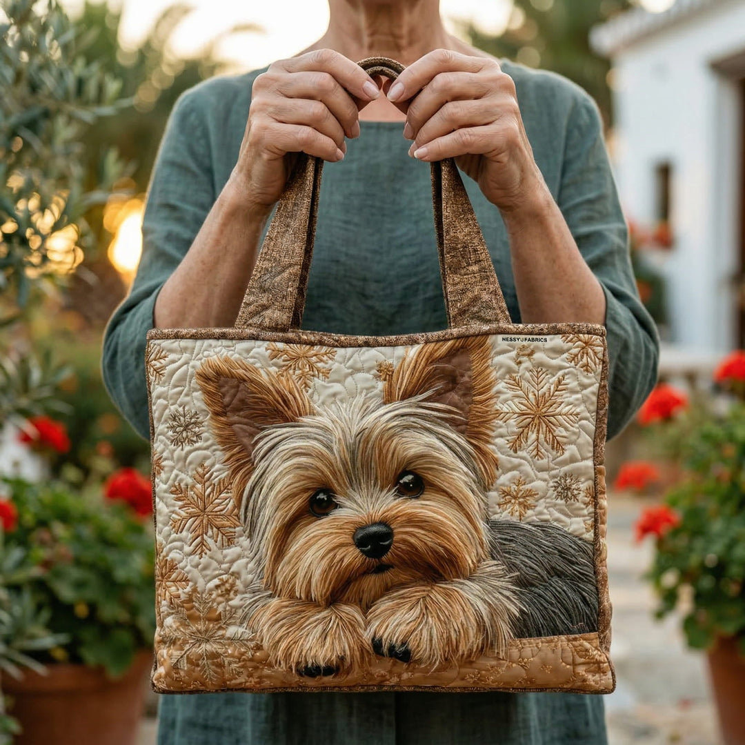 Bolsa tote artesanal Yorkie elegante