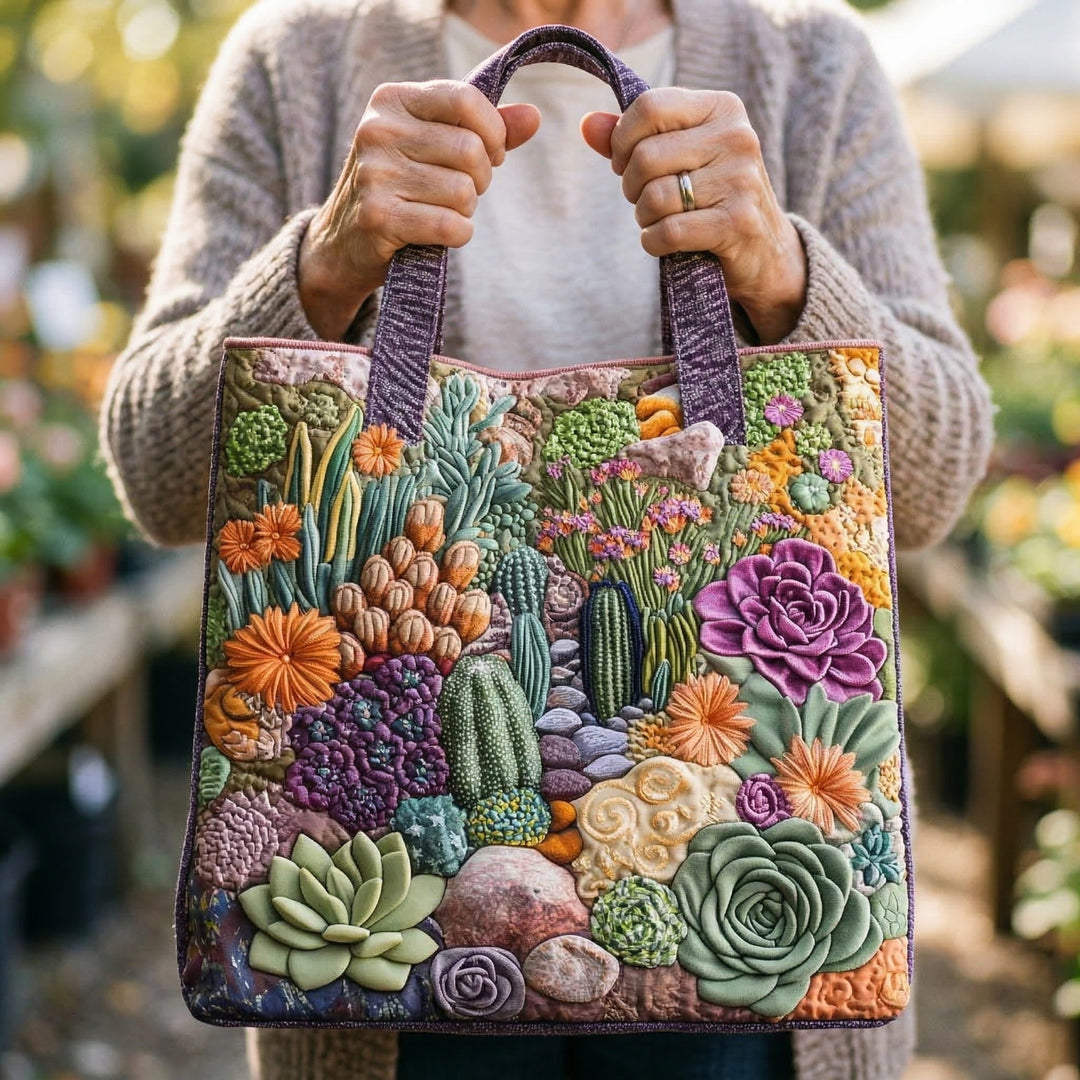 Saco de jardinagem com suculentas artesanais