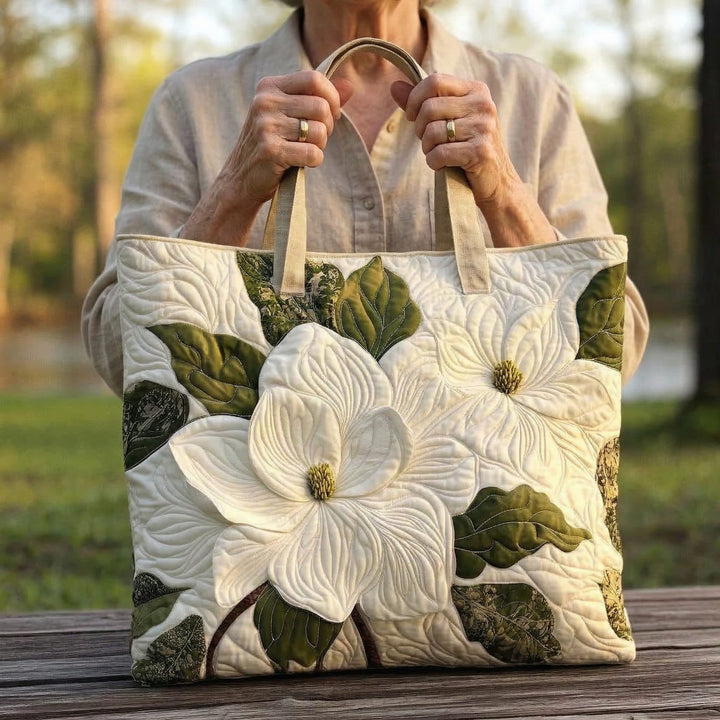 Bolsa tote floral acolchoada elegante