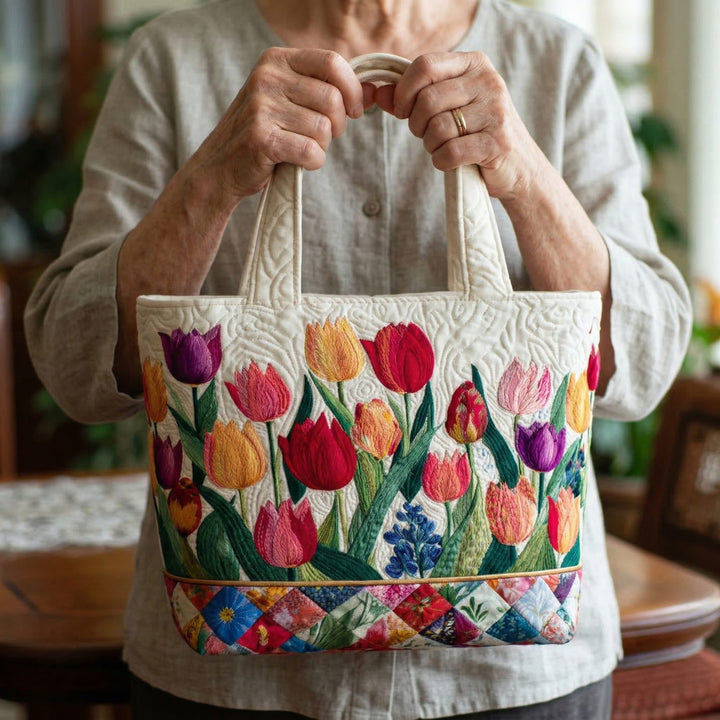 Saco tote em forma de tulipa acolchoado