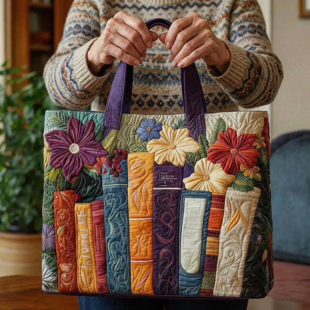 Saco de pano acolchoado para amantes de livros