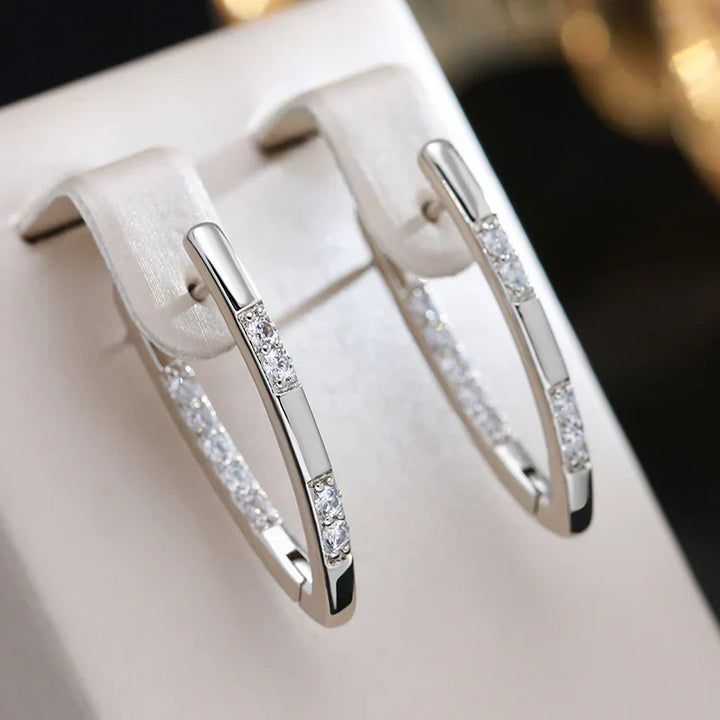 Brincos elegantes em zircónia Sylvia